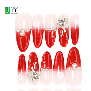 Born Pretty <span class=keywords><strong>Uñas</strong></span> Postizas de Gel 3D para el Día de San Valentín, Diseño de <span class=keywords><strong>Uñas</strong></span> Francesas <span class=keywords><strong>Rojas</strong></span>, <span class=keywords><strong>Uñas</strong></span> Acrílicas <span class=keywords><strong>Rojas</strong></span> Hechas a Mano de Lujo - Product Image 1