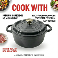 Cocotte en fonte émaillée certifiée LFGB FDA, vente en gros, compatible four et induction, ustensiles de cuisson en fonte