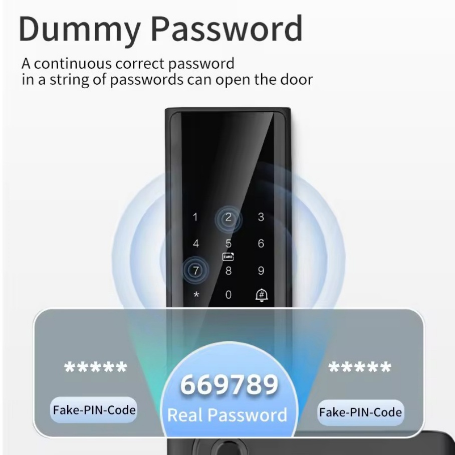 Glomarket Tuya Smart WiFi Digital Door Lock for Wood Biometric Fingerprint RFID IC Card Smartphone App Unlock Low Power Alarm · image 6