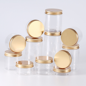 Petits contenants vides de gommage corporel en plastique transparent de <span class=keywords><strong>4</strong></span> oz 6 oz 8 oz pour sels de bain beurre de karité produits capillaires pour soins de la peau cosmétiques - Product Image 1