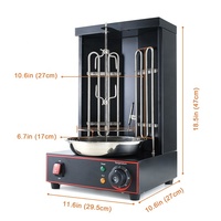 Machine à shawarma électrique portable mini, noire, pour rôtir le poulet et le dinde, machine à kebab doner, acier inoxydable de qualité alimentaire