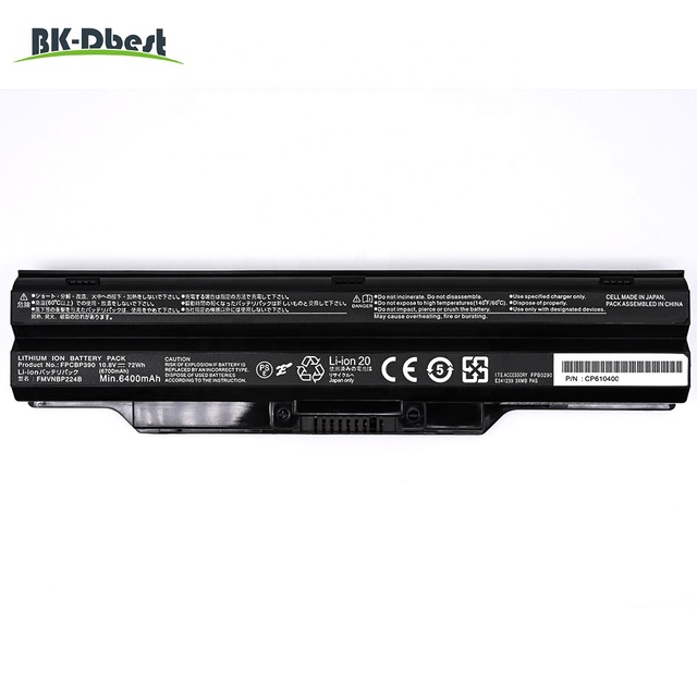 High Capacity High Performance 6400mAh 72Wh FPCBP390 Laptop Battery for Fujitsu Notebook LifeBook SH782 FPCBP391 FPCBP392
