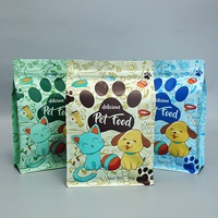 Sacs d'emballage pour aliments pour animaux de compagnie, personnalisés, refermables, en plastique, à fond plat, avec fermeture éclair