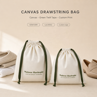 Sac en toile de coton imprimé avec logo personnalisé, pour chaussures, vêtements, sacs à main, emballage, pochette réutilisable, sac cadeau naturel en toile avec cordon de serrage