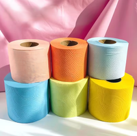 Rouleau de papier toilette coloré, doux, en pâte de bois vierge, écologique, respectueux de la peau, absorbant, pour la salle de bain et la maison
