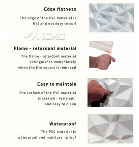 Panneaux muraux en PVC imperméables géométriques modernes de haute qualité Wayon 50cmx50cm pour la décoration intérieure du salon, faciles à poser soi-même - Product Image 2