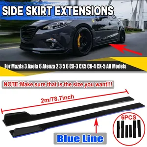 สเกิร์ตข้างรถยนต์แบบขยาย 2 เมตร พร้อมปีกเสริมสำหรับ Mazda 3 Axela 6 Atenza 2 3 5 6 CX-3 CX5 CX-4 CX-5 MX5 RX8 สำหรับ Miata 323 - Product Image 1