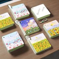 Nuevo Bloc de Notas de Bolsillo con Diseño de Paisaje Pintado al Óleo, Cuaderno Espiral para Estudiantes, Papelería Personalizable, 80 Hojas