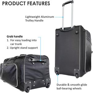 Échantillon gratuit Sac de danse à roulettes avec porte-cosmétiques et porte-vêtements suspendu Échantillon de sac de danse - Product Image 5