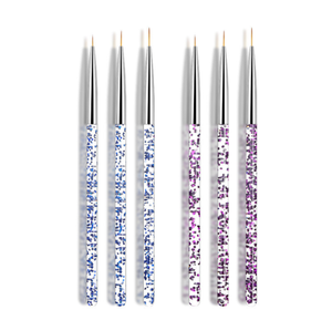 Ensemble de 3 pinceaux à manche pailleté pour nail art, pinceaux fins et longs pour la peinture au gel et la conception de manucure - Product Image 4