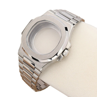 Casing Jam Tangan Baja Persegi 40mm Model Bevel, Tali Logam Solid Berembos, Cocok untuk Mesin NH36, Jam Tangan Pria Premium, Laris 2026