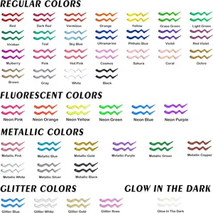 45 warna 3D permanen 1 oz /30ml setiap Glow in The Dark Glitter warna metalik untuk TextileT-shirt Jeans kaca kain Set cat