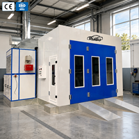 Cabina de Pintura RuiBo Azul y Blanca, Cabina de Pulverización para Autos, Caja de Control Digital, Unidad de Ventilación con Rejilla de Entrada, Certificación CE ISO9001, Cabina Completa para Autos