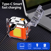 Lumière de cigarette rechargeable directe d'usine en gros Briquet électrique transparent étanche USB à serpentin chauffant