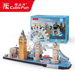 Puzzle en papier 3D, modèle de la ligne ferroviaire de la ville de Londres, kit de construction, jouet éducatif DIY pour enfants et adultes, décoration de la maison, cadeau, 107 <span class=keywords><strong>pièces</strong></span> - Product Image 1