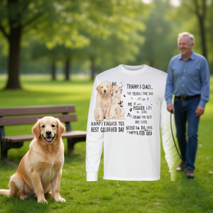 T-shirt à manches longues pour papa de chien, joyeuse fête des pères, pour le meilleur papa Golden Retriever - Product Image 3