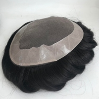 NL système de remplacement de cheveux mono toupet de haute qualité perruques attachées à la main PU Mono Base toupet hommes 100% vrais cheveux humains toupet