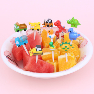 A581 Niedliche Bento <span class=keywords><strong>Box</strong></span> Dinosaurier Kunststoffspieße <span class=keywords><strong>Burger</strong></span> Kreative Küchen-Bento-Fruchtspieße Party Süßes Cartoon-Obstgabel-Set für Kinder - Product Image 2