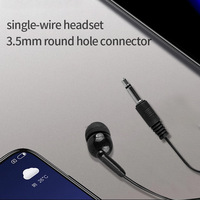 Écouteurs Mono Jetables Bon Marché de 3.5 Mm Intra-Auriculaires, Casques Filaire Latéraux Uniques pour Guides Touristiques et Musique