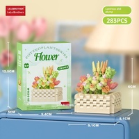 Serie de Cestas de Flores: Rosa y Margarita Pequeña, Bloques de Construcción de Plástico ABS, Juguetes DIY, Adornos en Maceta