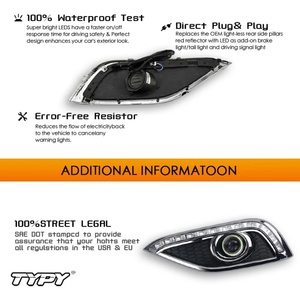 TYPY 2Pc Feux LED de voiture DRL Feux de jour Feux de signalisation jaunes Feux antibrouillard Phare automatique pour Honda CR-V CRV 2012-2014 - Product Image 2