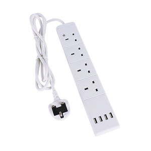 4 Ac Outlets 4 Usb Ports Extension Cord <strong>UK</strong> <strong>Socket</strong> 3 Pin British Plug Extension Board Switch and <strong>Socket</strong> - Product Image 2