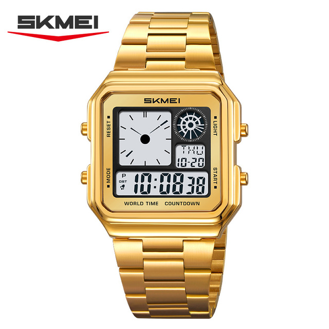 SKMEI 2451 Metal Men Digital Hot Sales Wrist Watches with Stopwatch Alarm Chime 30M Water Resist World Time DST
