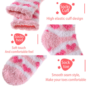 Vente en gros <span class=keywords><strong>Chaussons</strong></span> de Noël pour femmes chauds et respirants en rose pour la Saint-Valentin Chaussettes d'hiver douillettes et douillettes - Product Image 5