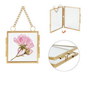 Marco de fotos de vidrio de Metal, marco de espécimen de flores secas, cadena de carpeta Diy, Mini soporte de <span class=keywords><strong>foto</strong></span> transparente Simple Retro Nórdico - Product Image 6