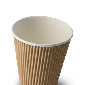Tasses à café robustes et fiables pour un usage quotidien Ø 80 mm 8 oz, marron avec intérieur ondulé blanc, mugs à emporter bicolores - Product Image 2
