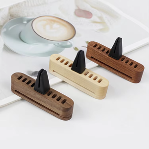 Luxuriöser Auto-Lufterfrischer aus schwarzem Walnussholz und Ahorn mit Ozeanduft, natürlicher Verdunstungs-Diffusor für Lüftungsschlitze, personalisierbar - Product Image 2