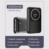 Chargeur de batterie externe mince personnalisable 10000mAh 5000mah charge rapide support de téléphone sans fil magnétique Powerbank Portable