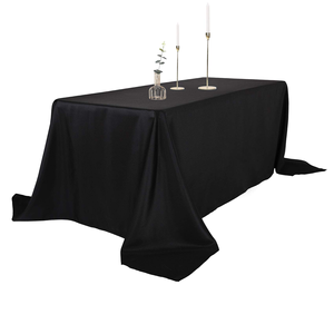 High Quality Black Rectangular Polyester Wedding <b>Tablecloth</b> Luxury Banquet Wedding Event Decorative Woven Technique Disposable - Product Image 1