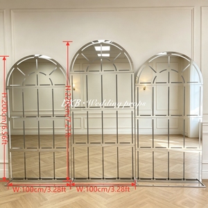 DKB Nuevos accesorios para celebración de bodas, cortina de cuentas semicircular, marco de arco de acero inoxidable dorado para decoración de escenario. - Product Image 2