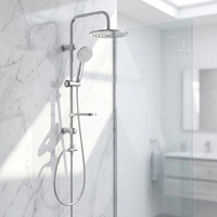 Ensemble de douche pour salle de bain en plastique ABS chromé, colonne de douche complète avec douchettes, pièces de rechange gratuites, garantie de 2 ans