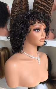 Pelucas de Cabello Brasileño Corto Bob con Ondas de Agua, Sin Pegamento, Pre-Desplumadas, Nudos Decolorados, Encaje Frontal 13x4, Cabello de Bebé, Estilo Rizado, 180% de Densidad - Product Image 6