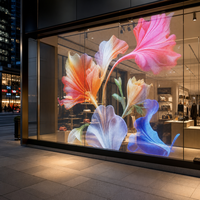 Film LED transparent P4-P16, adhésif, flexible, haute luminosité, écran en film LED pour vitrine de magasin, vente au détail