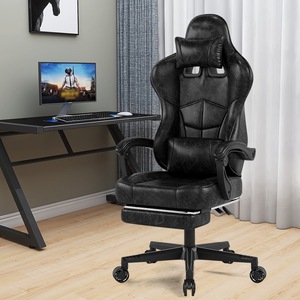 Gaming <b>Chair</b> Pu Leather Executive Style Height Adjustable Reclining Office <b>Chair</b> For Home <b>Study</b> Commercial Use - Product Image 2