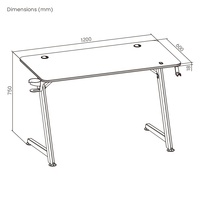 Bureau d'ordinateur de jeu d'éclairage RVB GMD16-5 pour table de jeu Pro Gamer en forme de Z avec crochet pour casque de porte-boisson