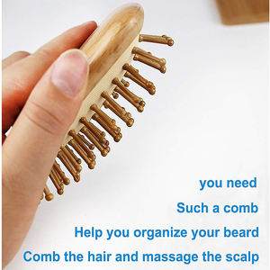 Venta al por mayor personalizado respetuoso con el medio ambiente portátil de madera cepillo de pelo ovalado cepillo masajeador del cuero cabelludo - Product Image 4