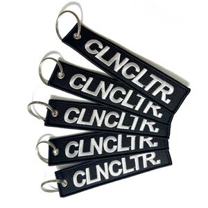 Hot Sale Double Sides Logo Promotional Gift Embroidery Keychain <b>Custom</b> Fabric Embroidered Jet <b>Key</b> Tag - Product Image 3