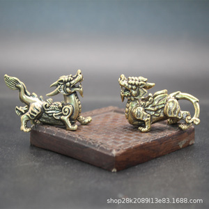 Brass Pixiu <b>Car</b> Keychain <b>Ornament</b> Decorative Lucky Charm Key Pendant Home Gift Personal Gift - Product Image 2
