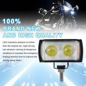 ไฟสปอร์ตไลท์หน้ารถมอเตอร์ไซค์แบบ 2 เลนส์ LED 18W อะลูมิเนียมกันน้ำ ไฟขับขี่สำหรับทำงาน สีขาว/เหลือง/แดง กระพริบได้ สำหรับรถยนต์ - Product Image 6