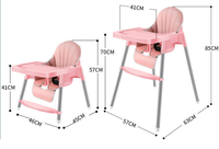 Chaise haute pour bébé 3 en 1 / Chaises hautes convertibles réglables pour bébés et tout-petits / Chaises pour bébés compactes, légères et portables