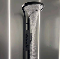 Nouveau Système de Douche Multifonctionnel Noir 2025 en Acier Inoxydable avec Colonne de Douche Cascade, Pluie et Jets de Massage – Vente Flash