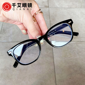 Lunettes anti-lumière bleue de style coréen avec monture noire, monture en PC, verres plats unisexes pour étudiants et usage quotidien - Product Image 4