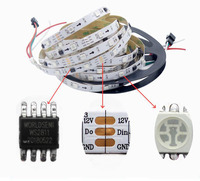 Bande LED adressable 12V WS2811 5050 RGB pleine couleur, lumière de symphonie de course hippique, 60 LED/m