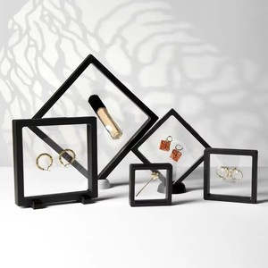 Bán buôn đen rõ ràng PE phim Khung 3D nổi hộp đồ trang sức hiển thị trường hợp lưu trữ hộp đồ trang sức bao bì biểu tượng tùy chỉnh - Product Image 3