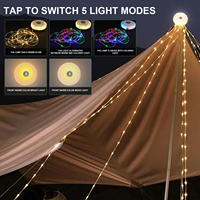 Lanterne solaire de camping rétractable avec guirlande lumineuse en cuivre RGB blanc chaud 2000mAh USB IP65 CE ETL FCC pour extérieur, patio, tente