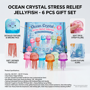 Manufacturer <b>Fidget</b> Gift Box Squishy Toy Set Silicone Maltose Squeeze Jellyfish Animal <b>Pack</b> Boxed Kids Birthday Party Christmas - Product Image 2